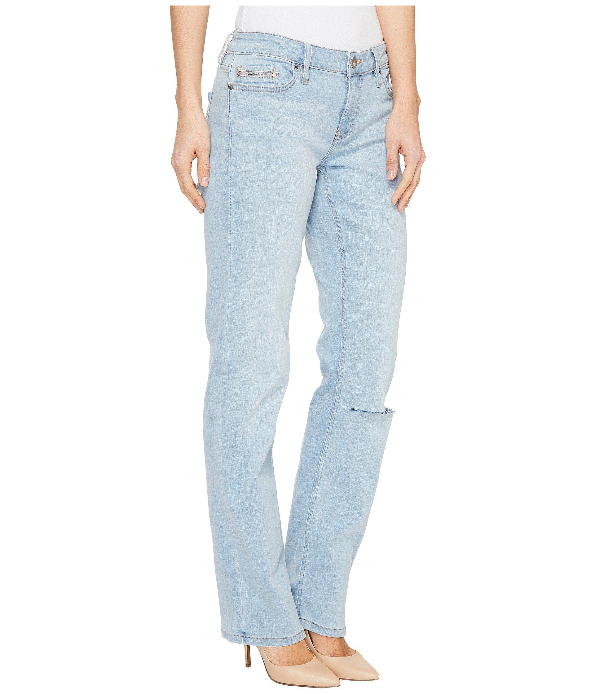 Lyst Calvin Klein Straight Leg Jeans In Pastel Haze Wash in Blue