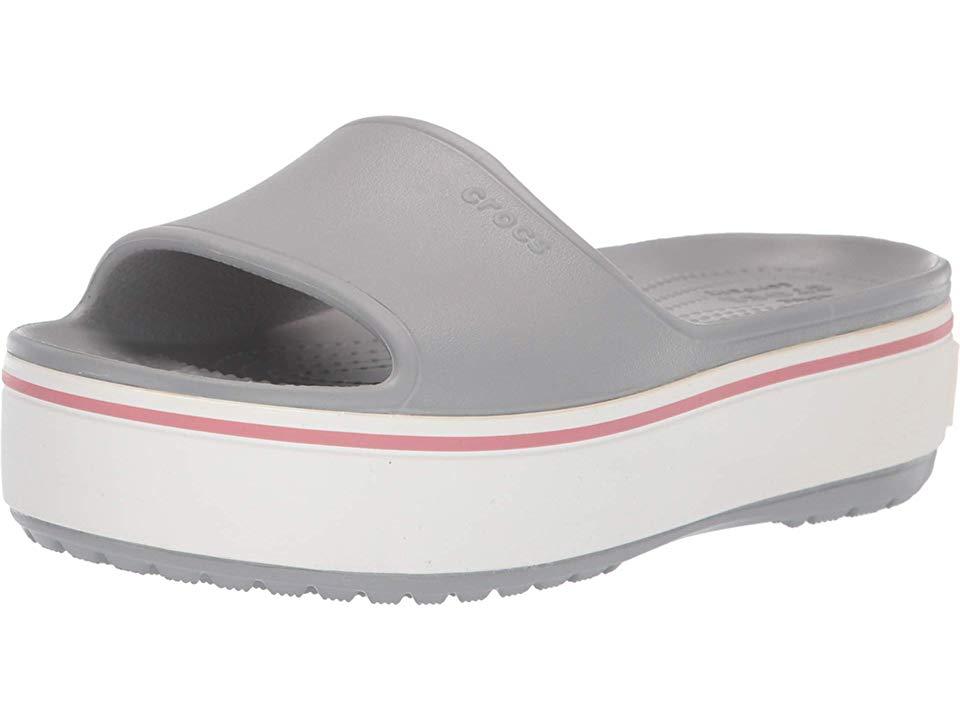 Crocsâ¢ Crocband Platform Slide (light Grey/rose) Sandals in Gray - Lyst