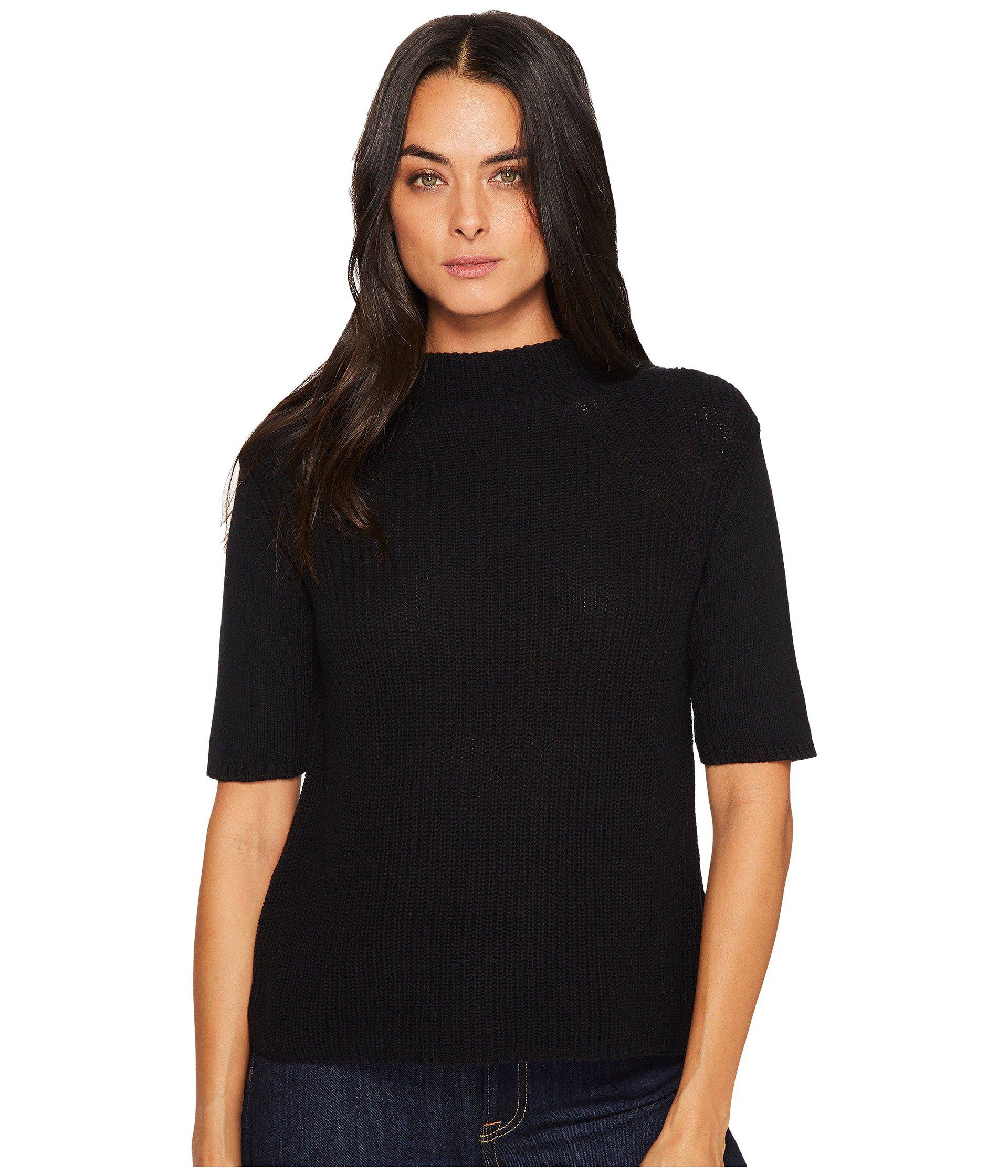 Download Lyst - Michael Stars Cotton Knit Elbow Sleeve Mock Neck in ...
