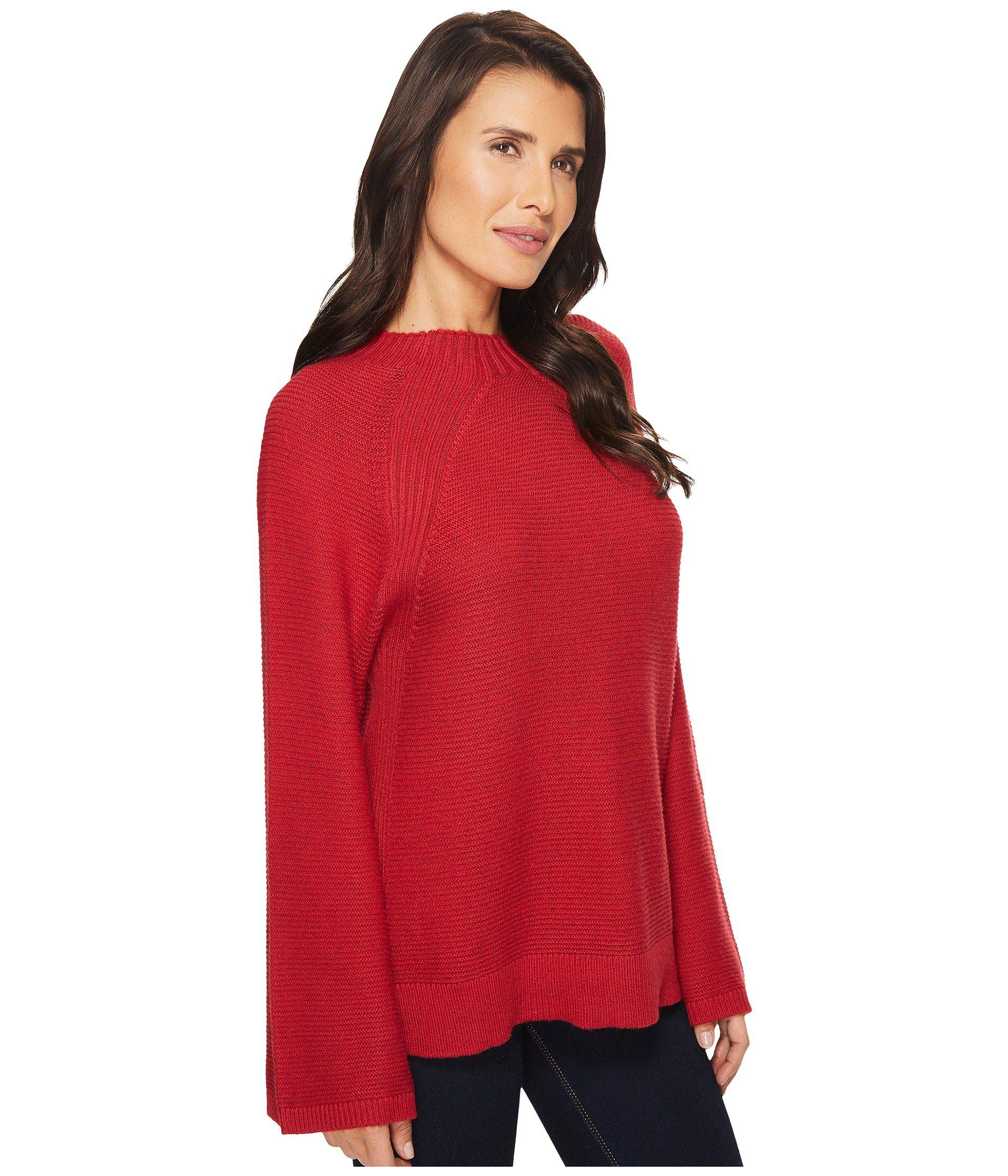 Download Vince Camuto Mock Neck Bell Raglan Sleeve Sweater in Red ...