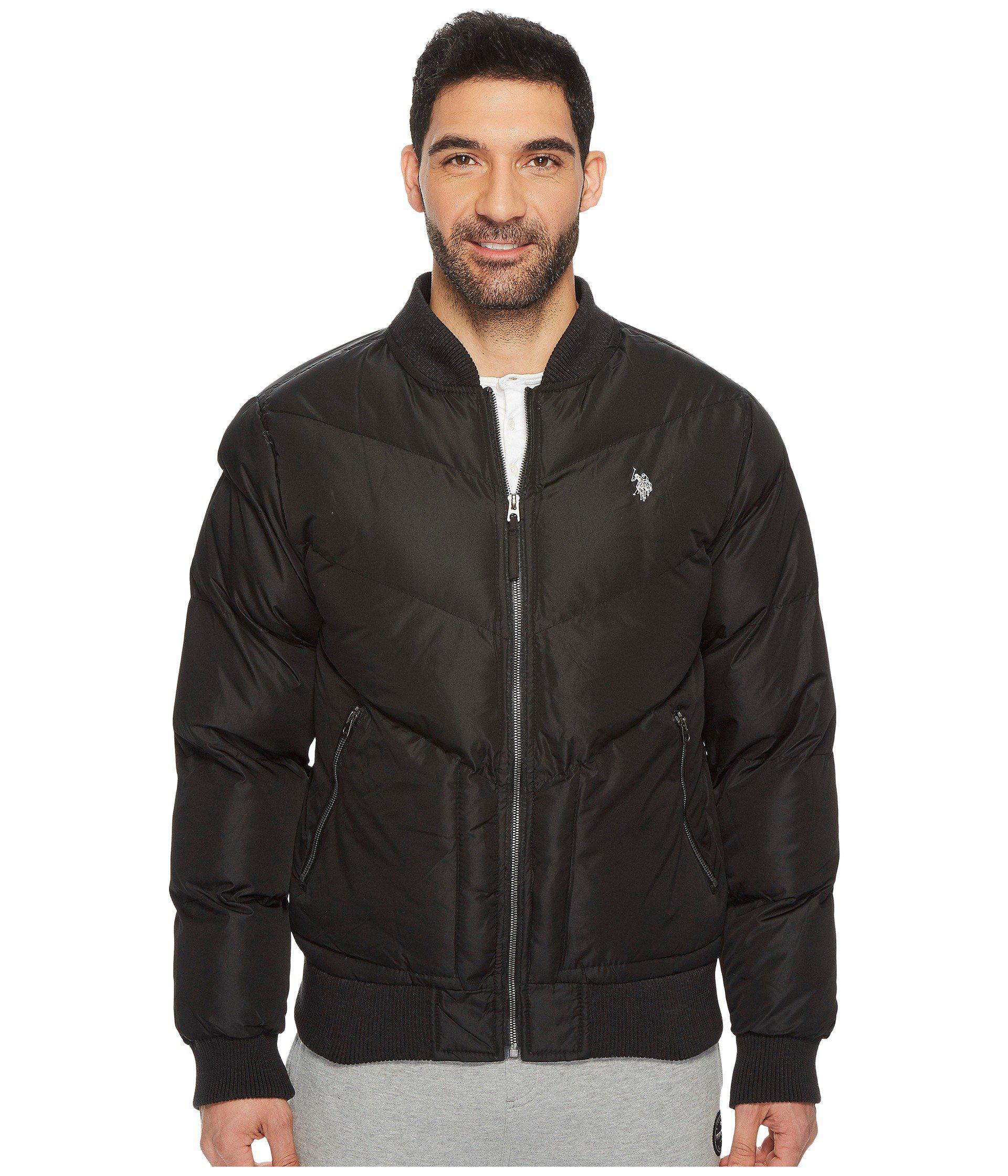 Lyst U S Polo Assn Quilted Recon Er Jacket In Black For Men U S Polo Assn Men Black Quilted Recon Er Jacket