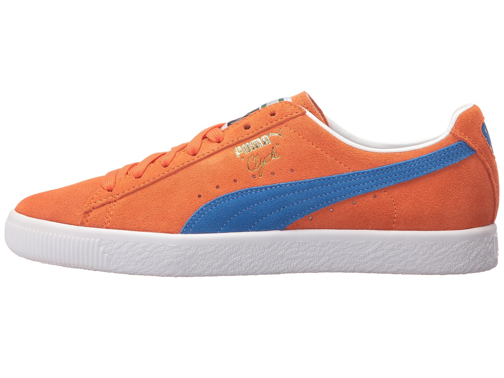 puma clyde orange blue