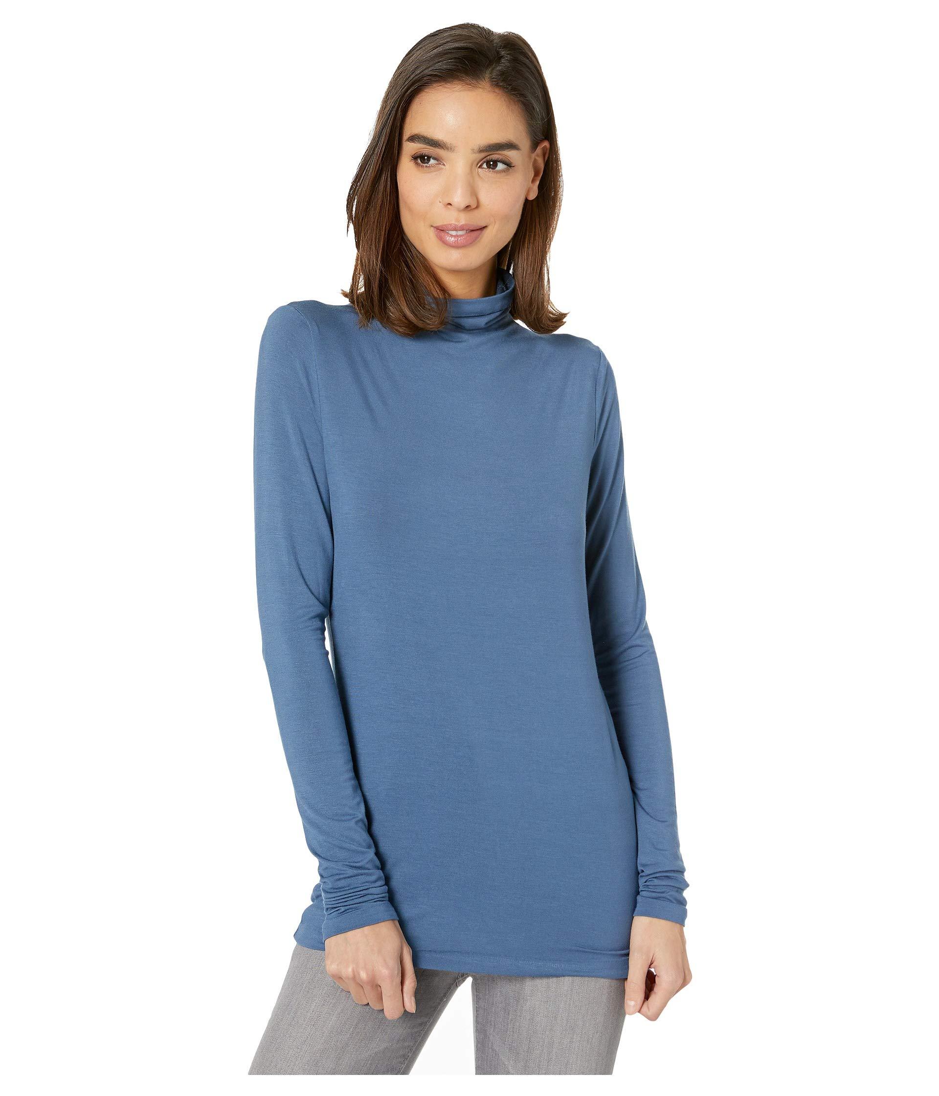 Lyst - Anne Klein Solid Jersey Long Sleeve Turtleneck in Blue