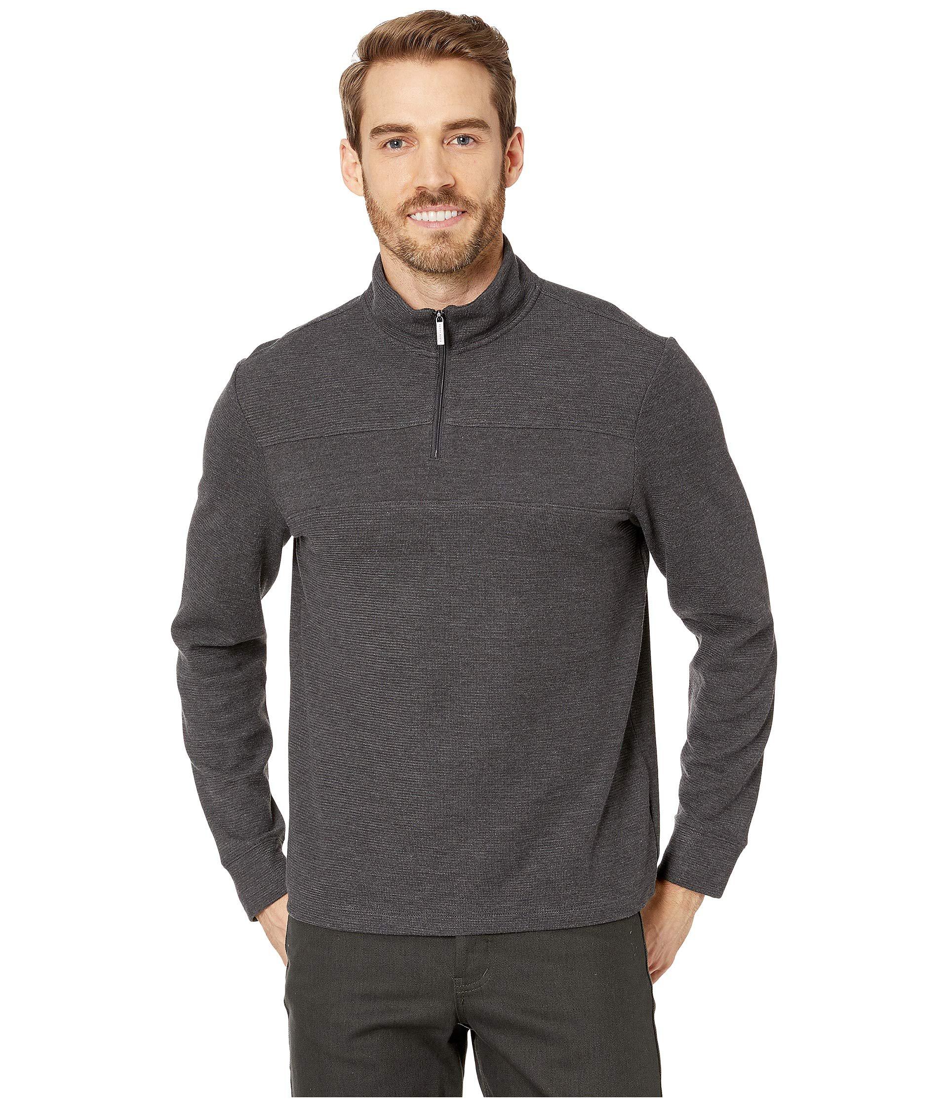 Lyst - Perry Ellis Quarter Zip Jacquard Sweater in Gray for Men - Save 23%