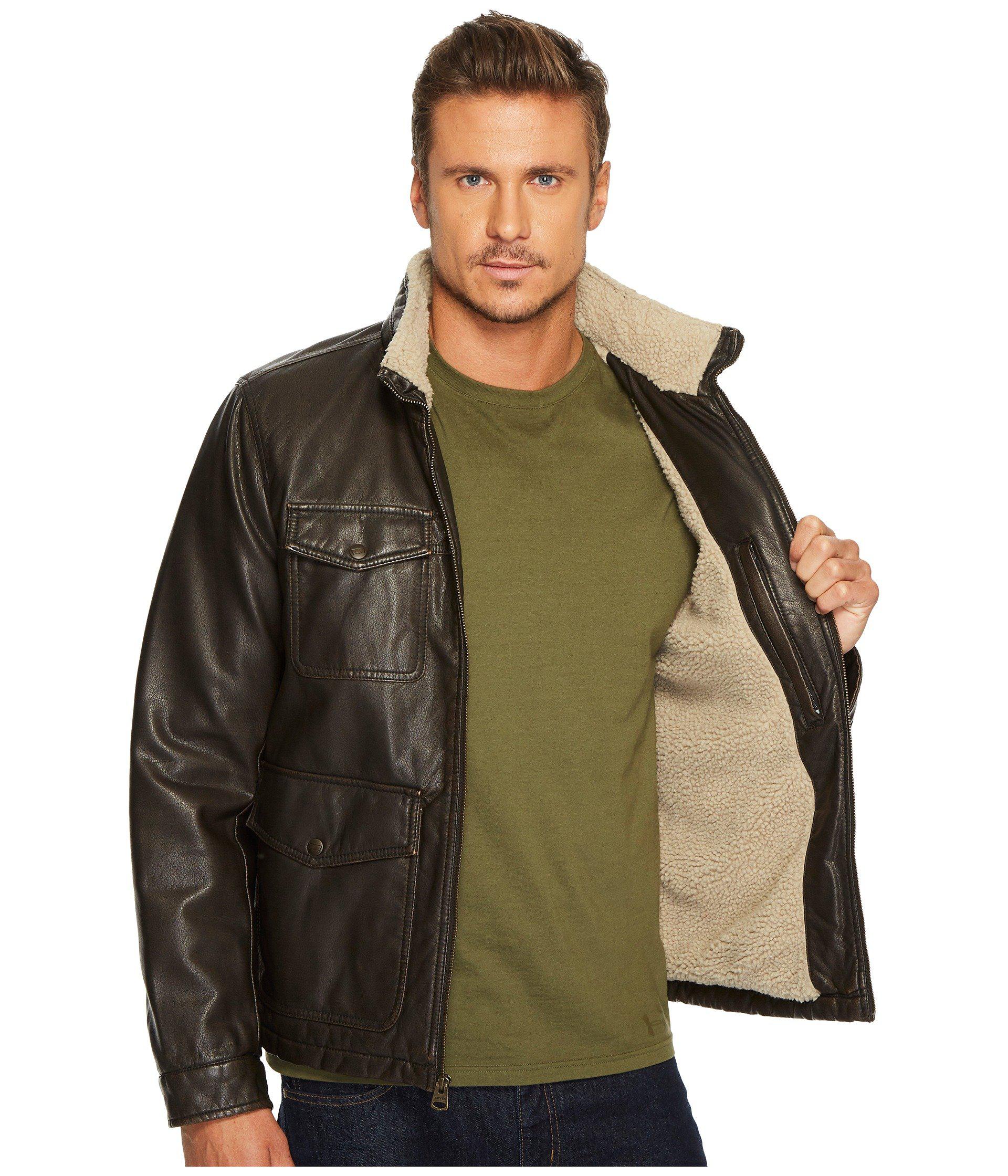Lyst Levi S Faux Leather Four Pocket Sherpa Lined Military Jacket Gallery Previously Sold At 6pm Men S Canvas Jackets