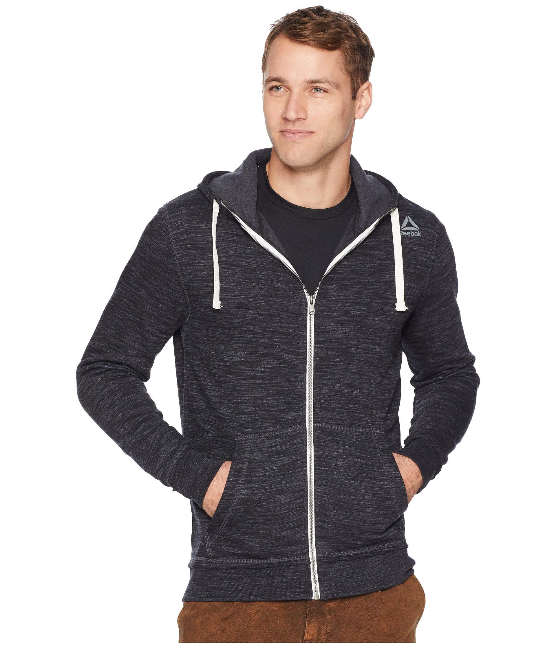 Download Lyst - Reebok Elements Marble Melange Full Zip Hoodie in ...
