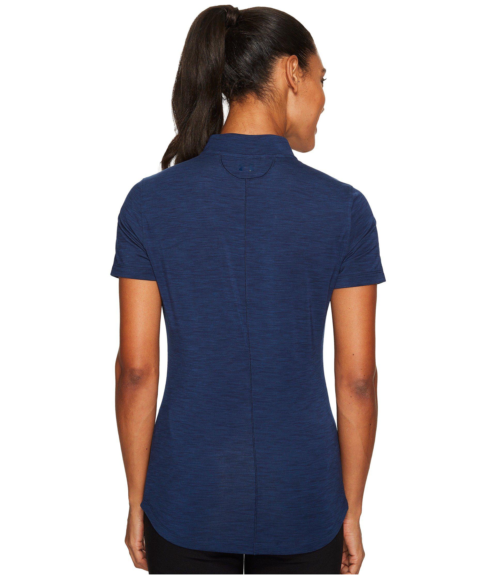 Download Under Armour Threadborne Mock Polo Shirt in Blue - Lyst