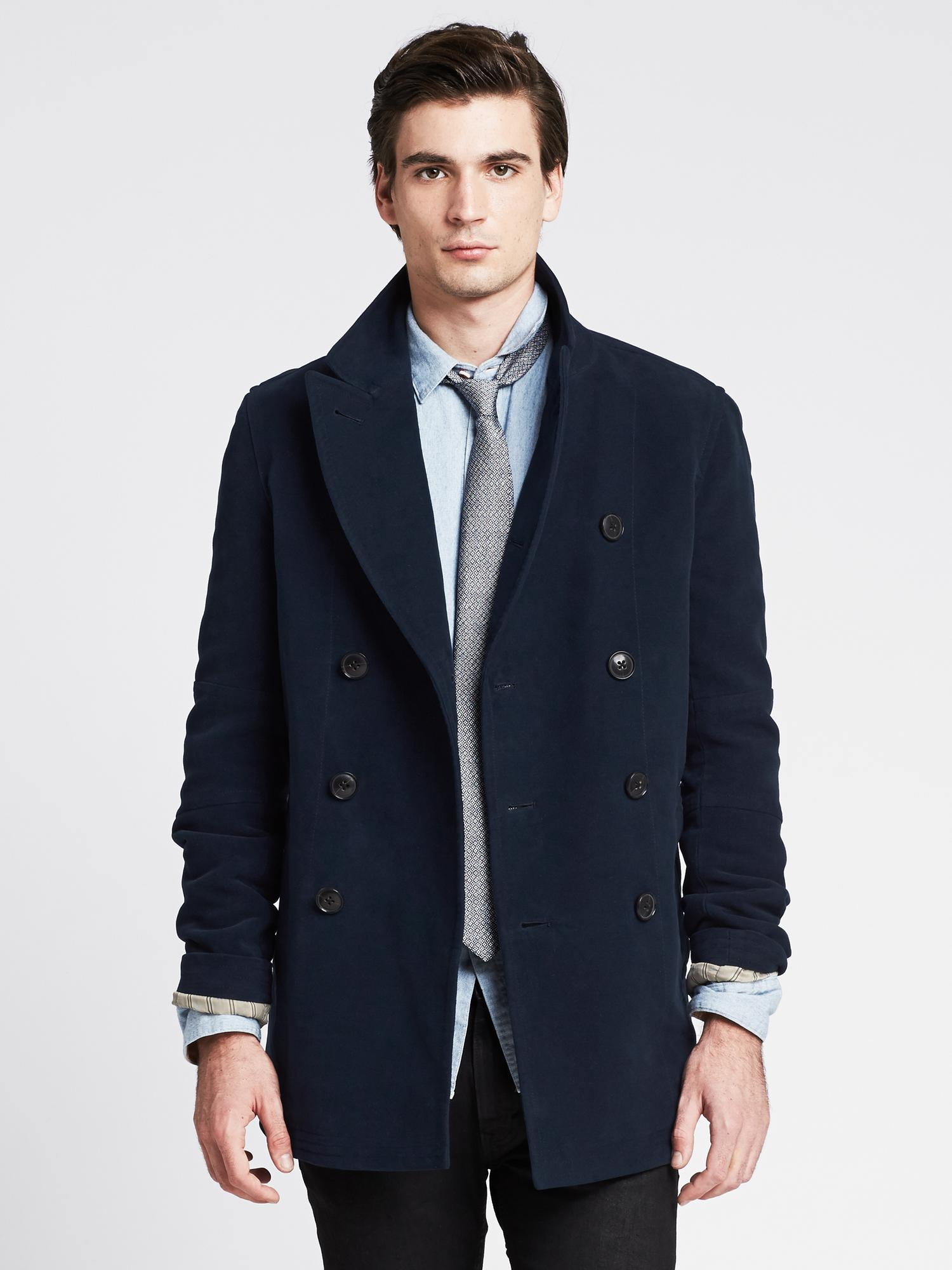 Banana Republic Heritage Moleskin Peacoat in Blue for Men (Navy) | Lyst