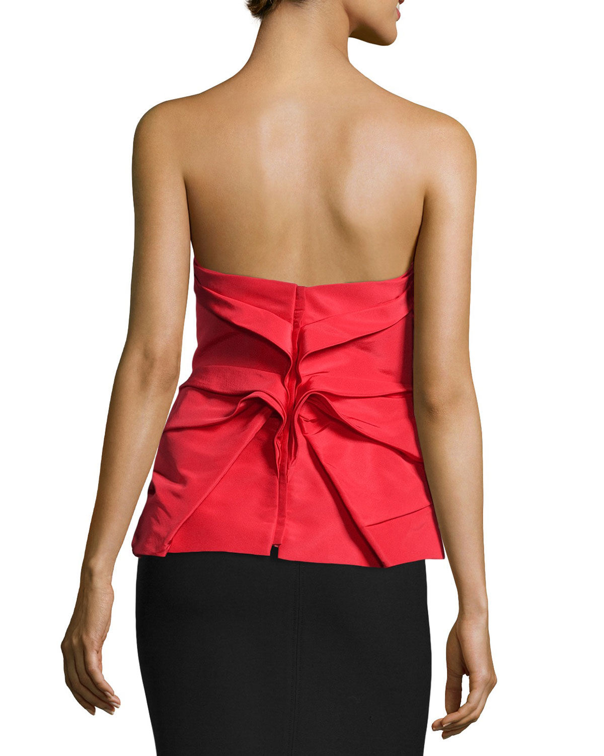 zac posen fold pleated peplum bustier top in lyst zac posen fold pleated peplum bustier top in lyst