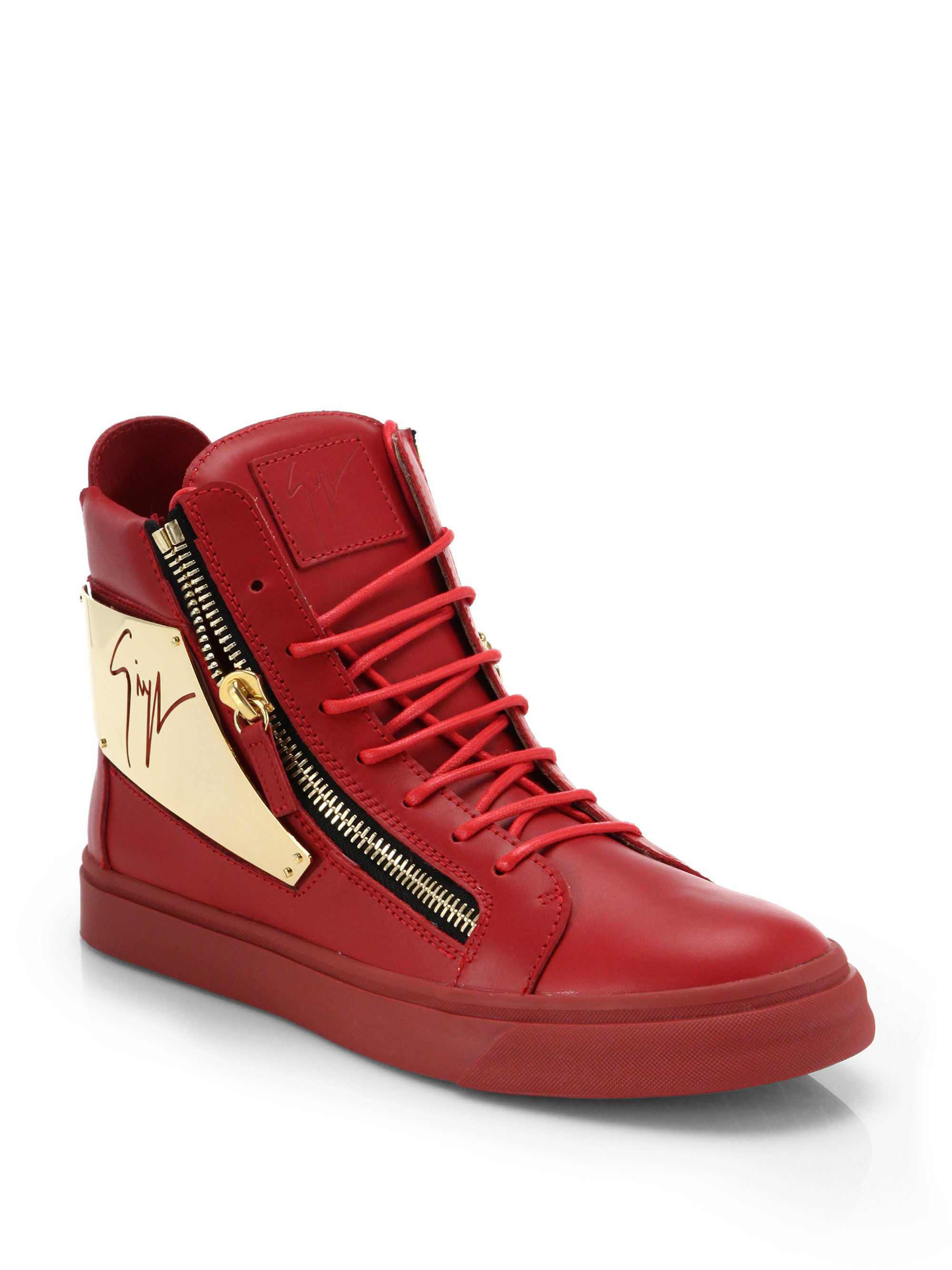 giuseppe zanotti red sneakers