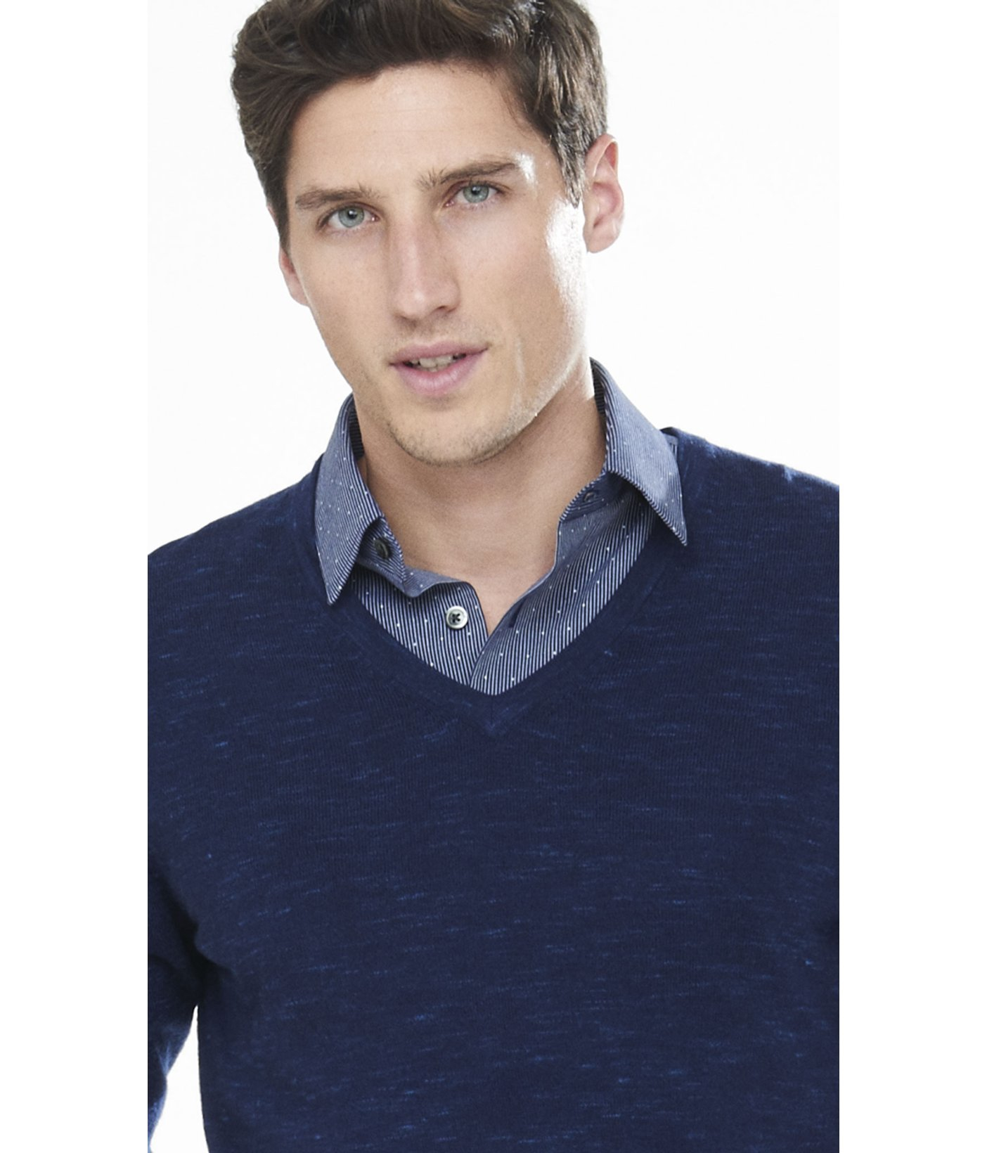 Lyst Express Marled Merino Wool Vneck Sweater in Blue for Men