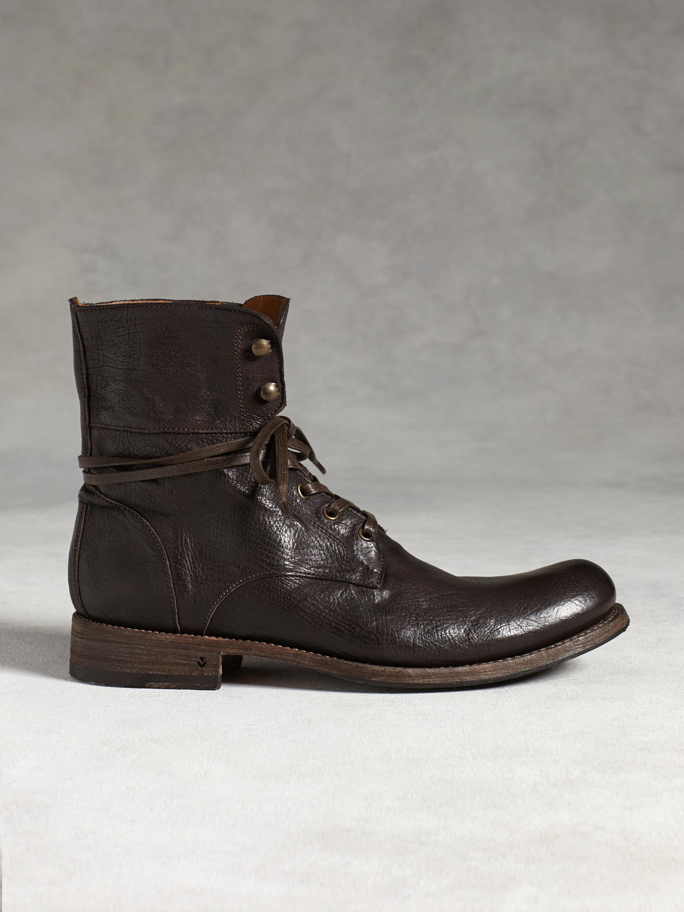 John Varvatos Six O' Six Leather Combat Boots in Brown for Men | Lyst