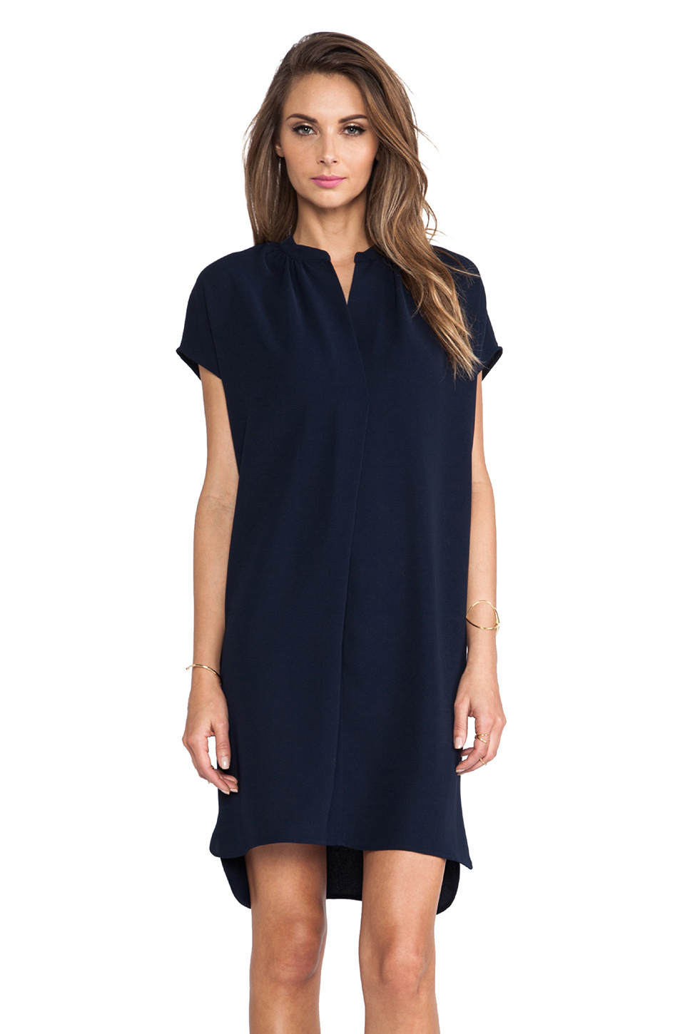 Vince Popover Dress in Blue Lyst