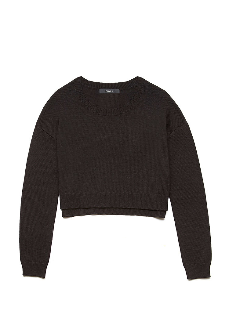 black crop pullover