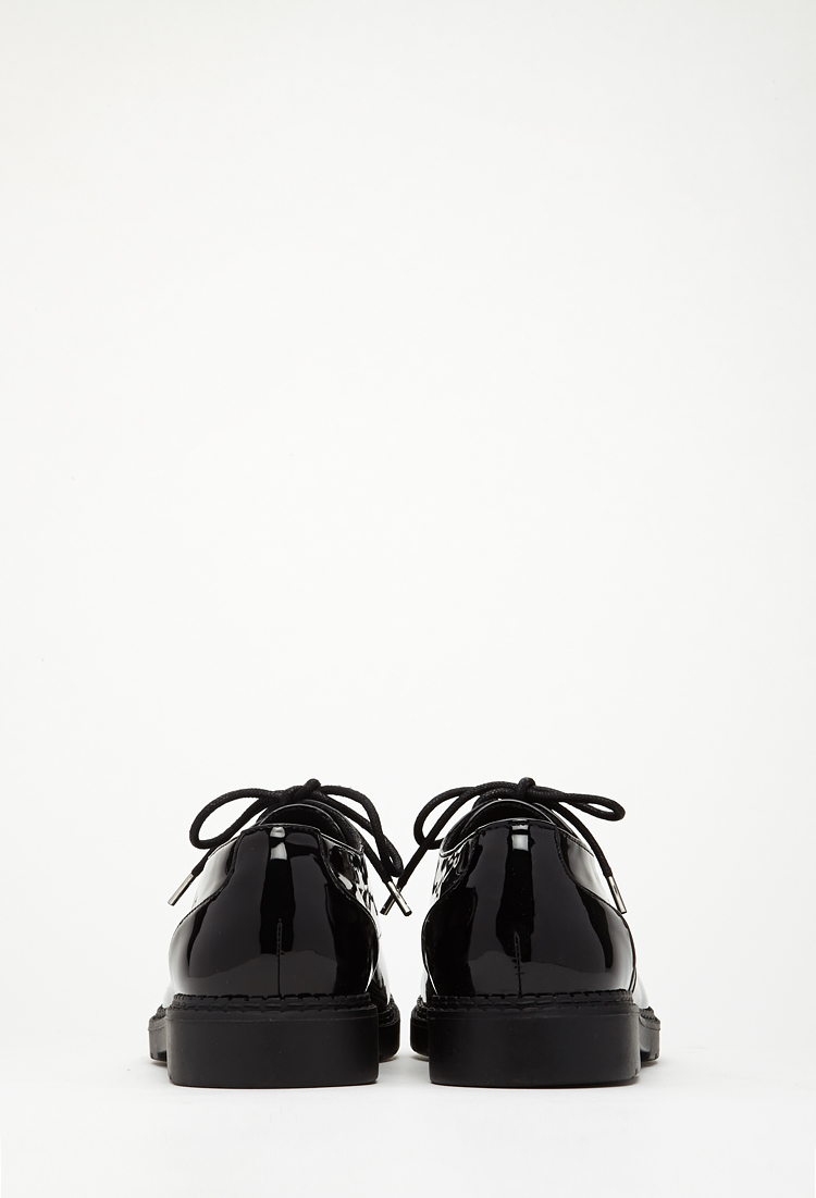 Faux Patent Leather Oxford Shoes ...