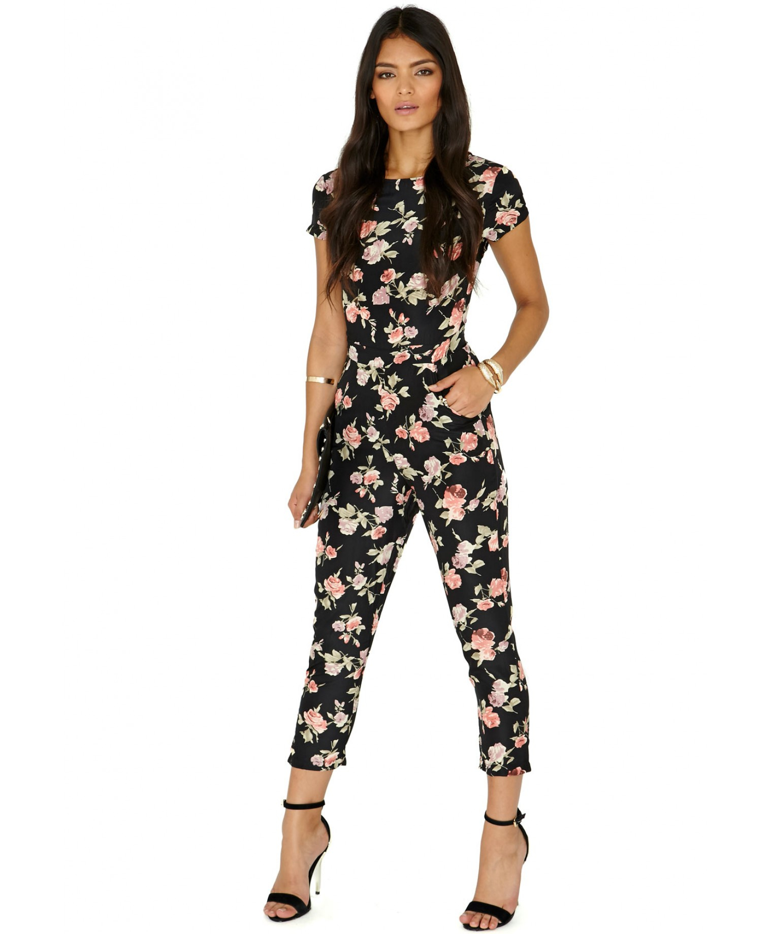 rose print jumpsuit