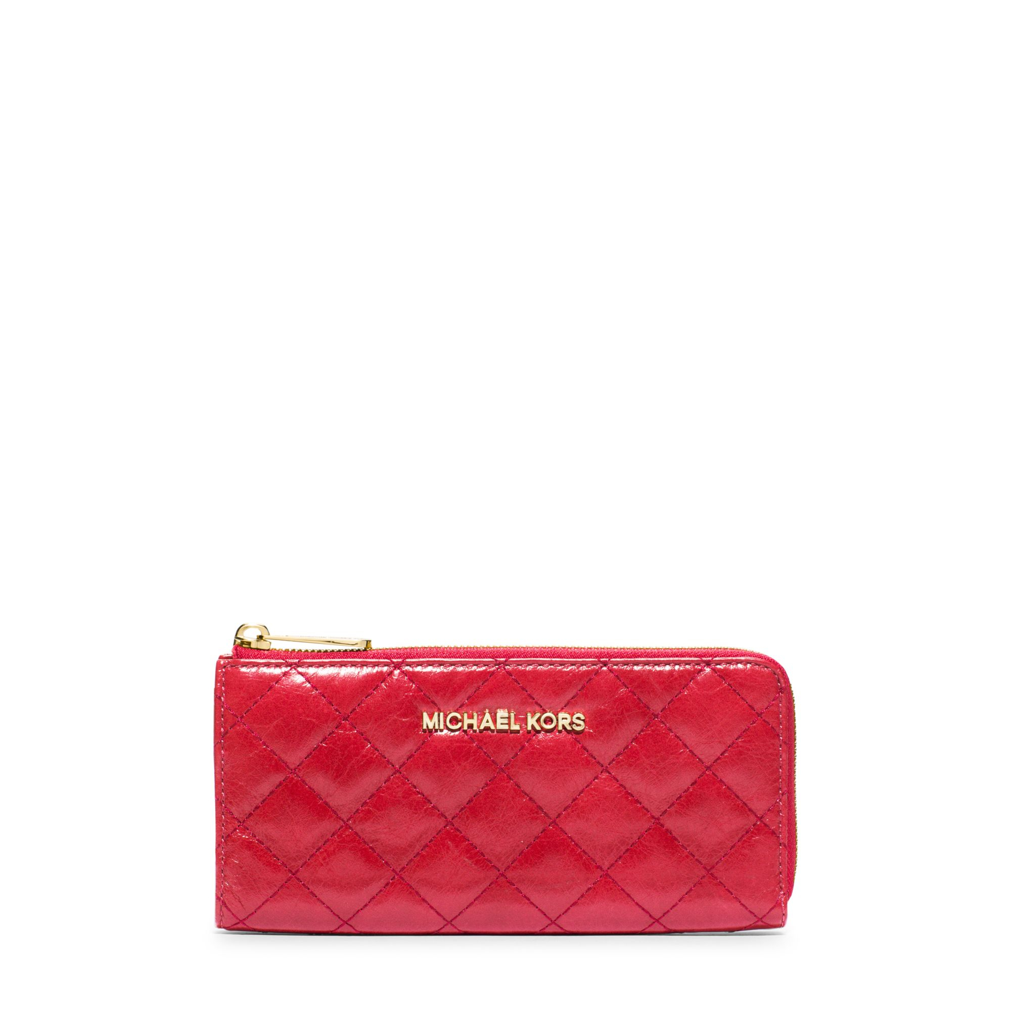 Michael Kors Susannah QuiltedLeather Wallet in Dark Red (Red) Lyst