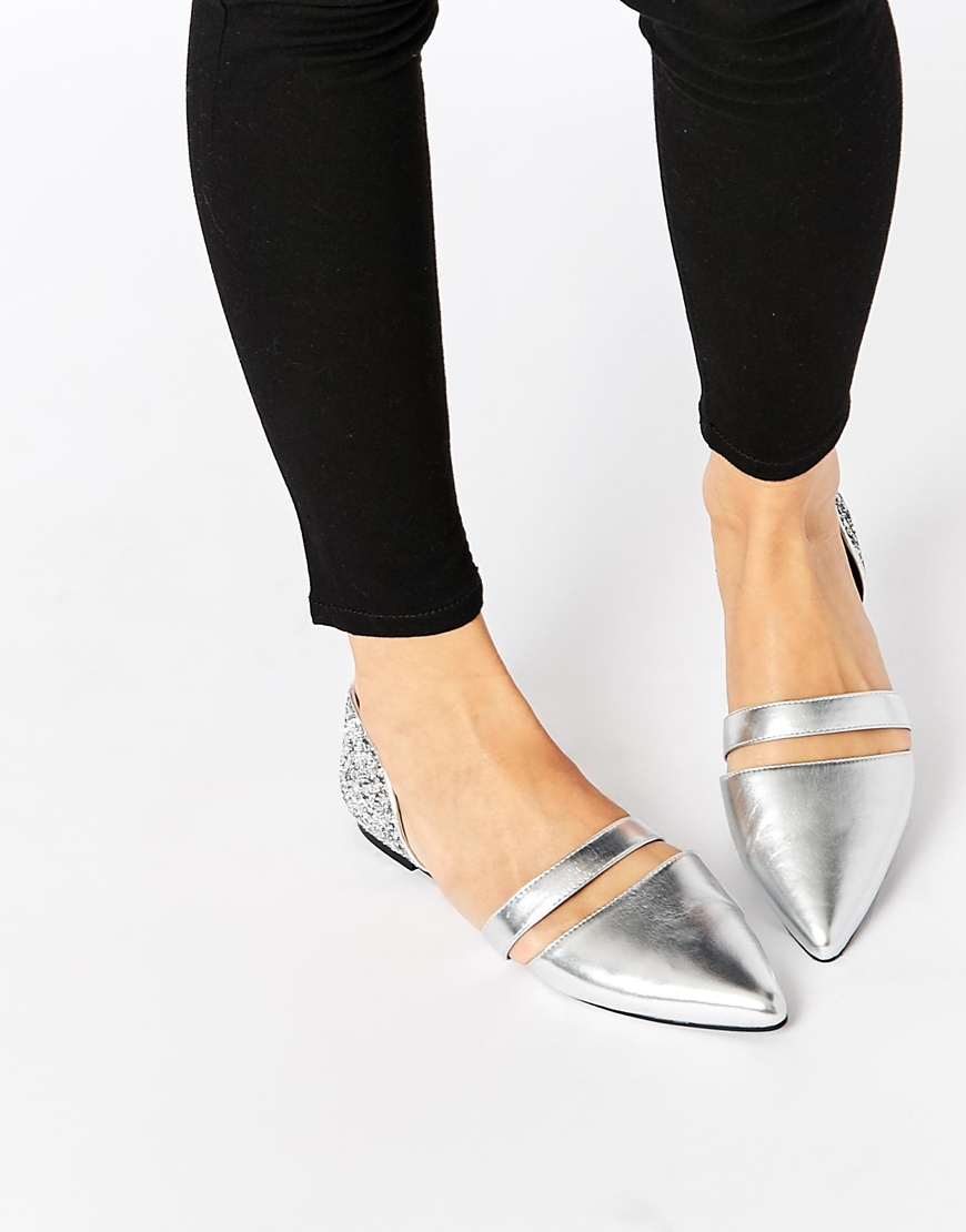 Lyst - Asos Lisbon Ballet Flats in Metallic