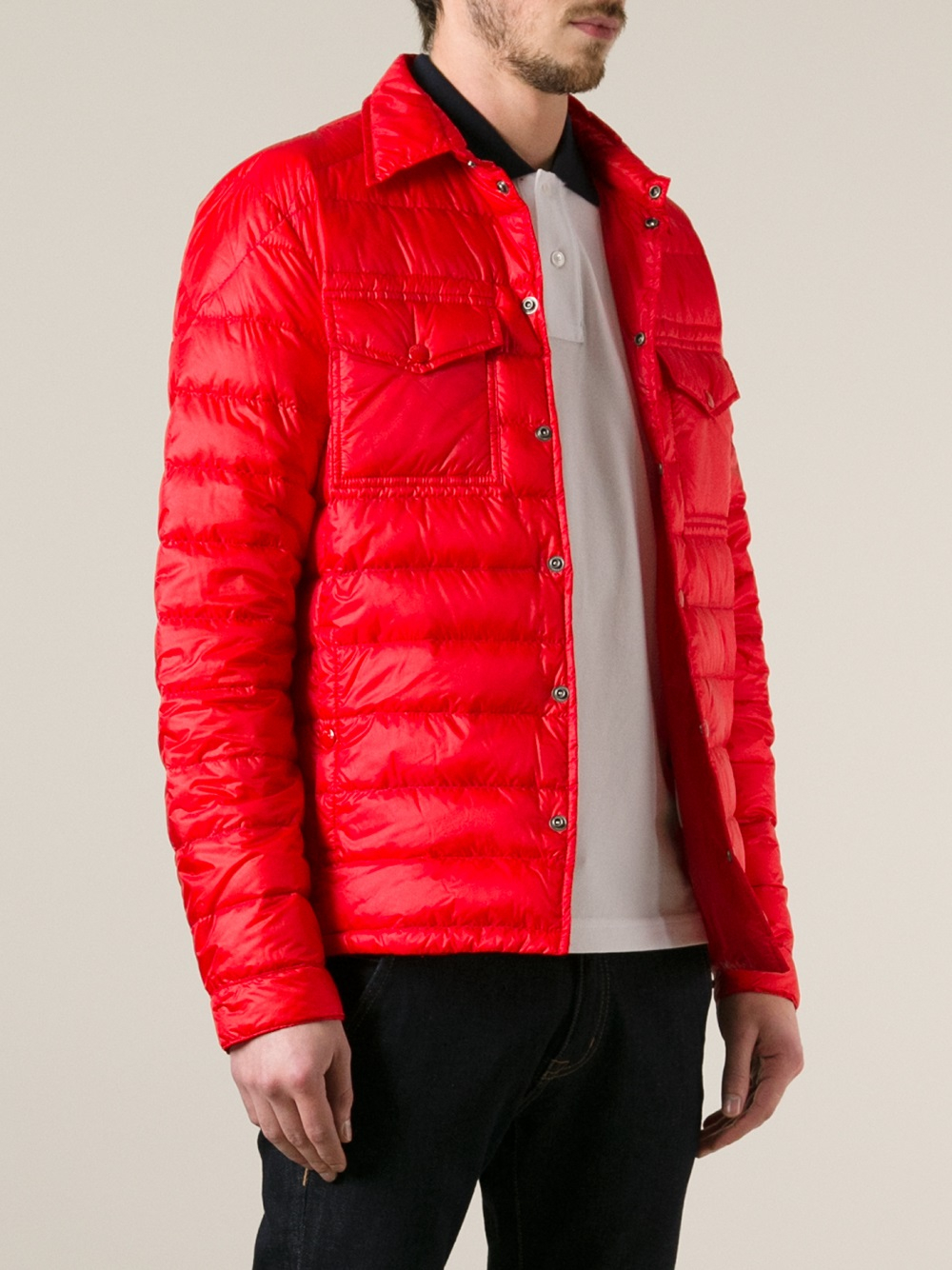 Moncler Gregoire Padded Jacket in Red for Men - Lyst