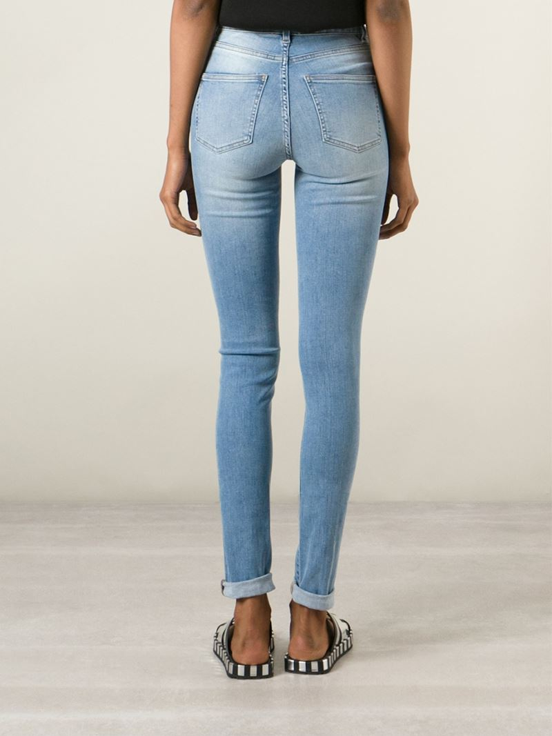 Acne Studios Pin Free Slim High-Waisted Jeans in Blue - Lyst