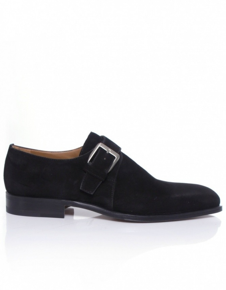suede monk strap shoes