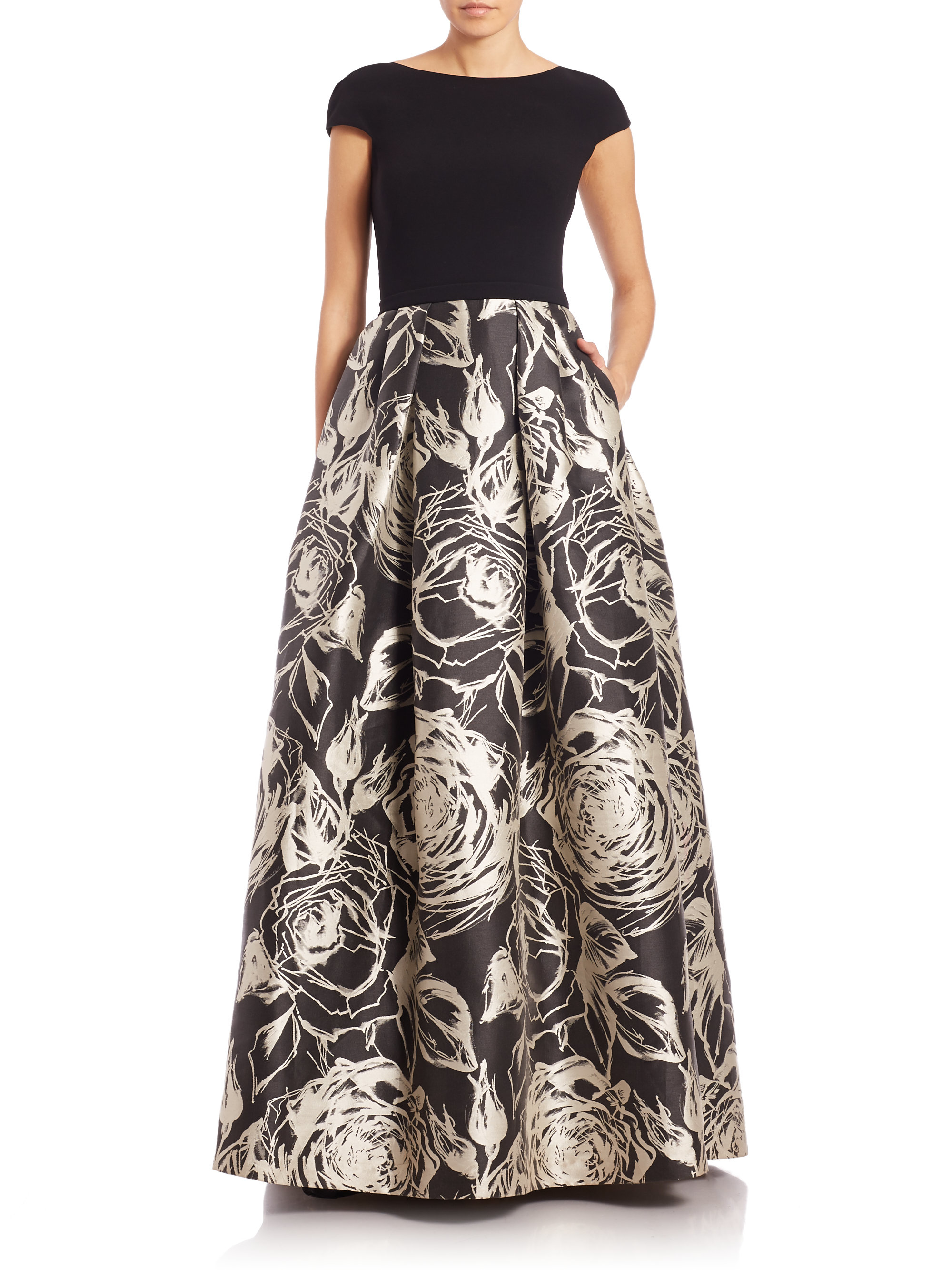 black printed gown