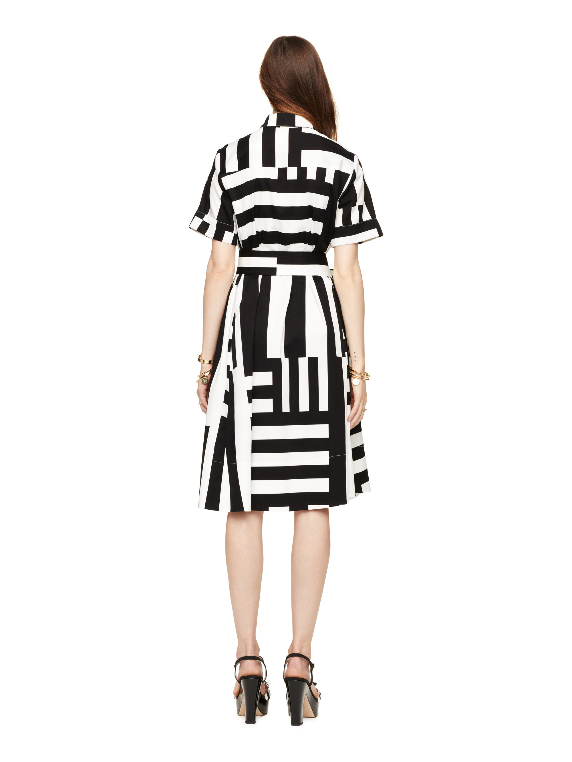 Kate Spade Multi Stripe Shirtdress in Black/ White (Black) | Lyst