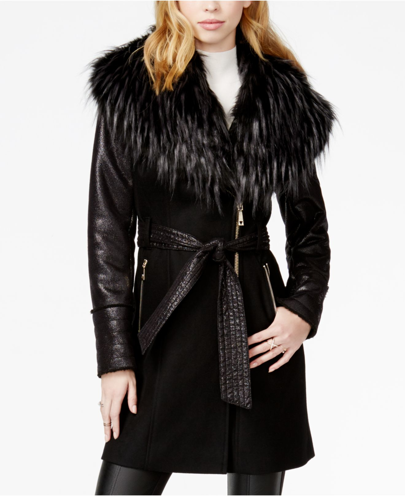 guess coat with fur