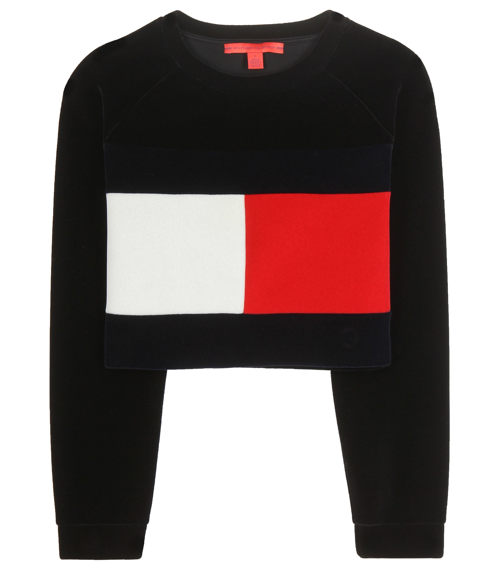 tommy flag cropped sweatshirt