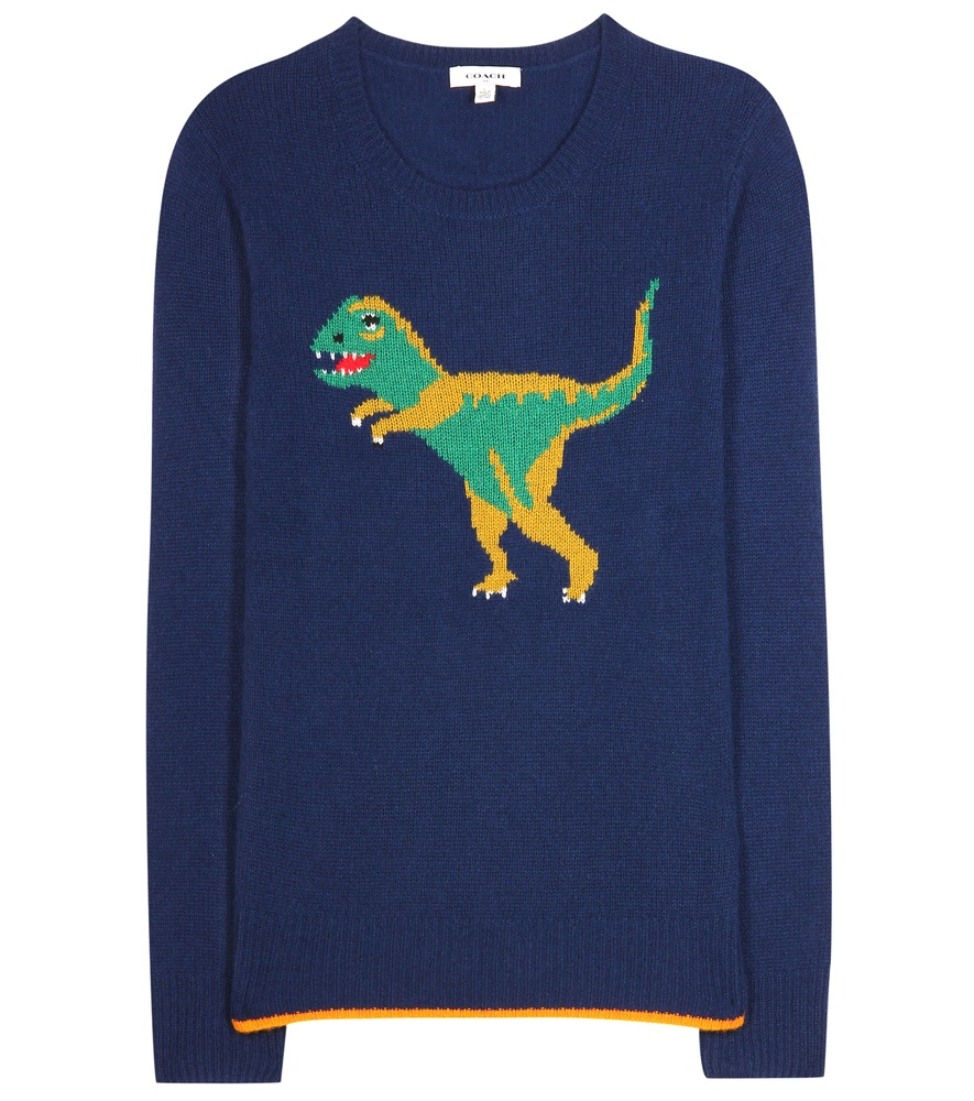 COACH Dino Cashmere Sweater in Blue - Lyst