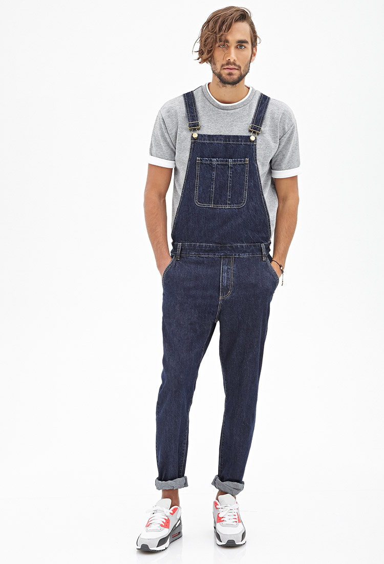 Forever 21 Classic Wash Denim Overalls in Blue for Men | Lyst