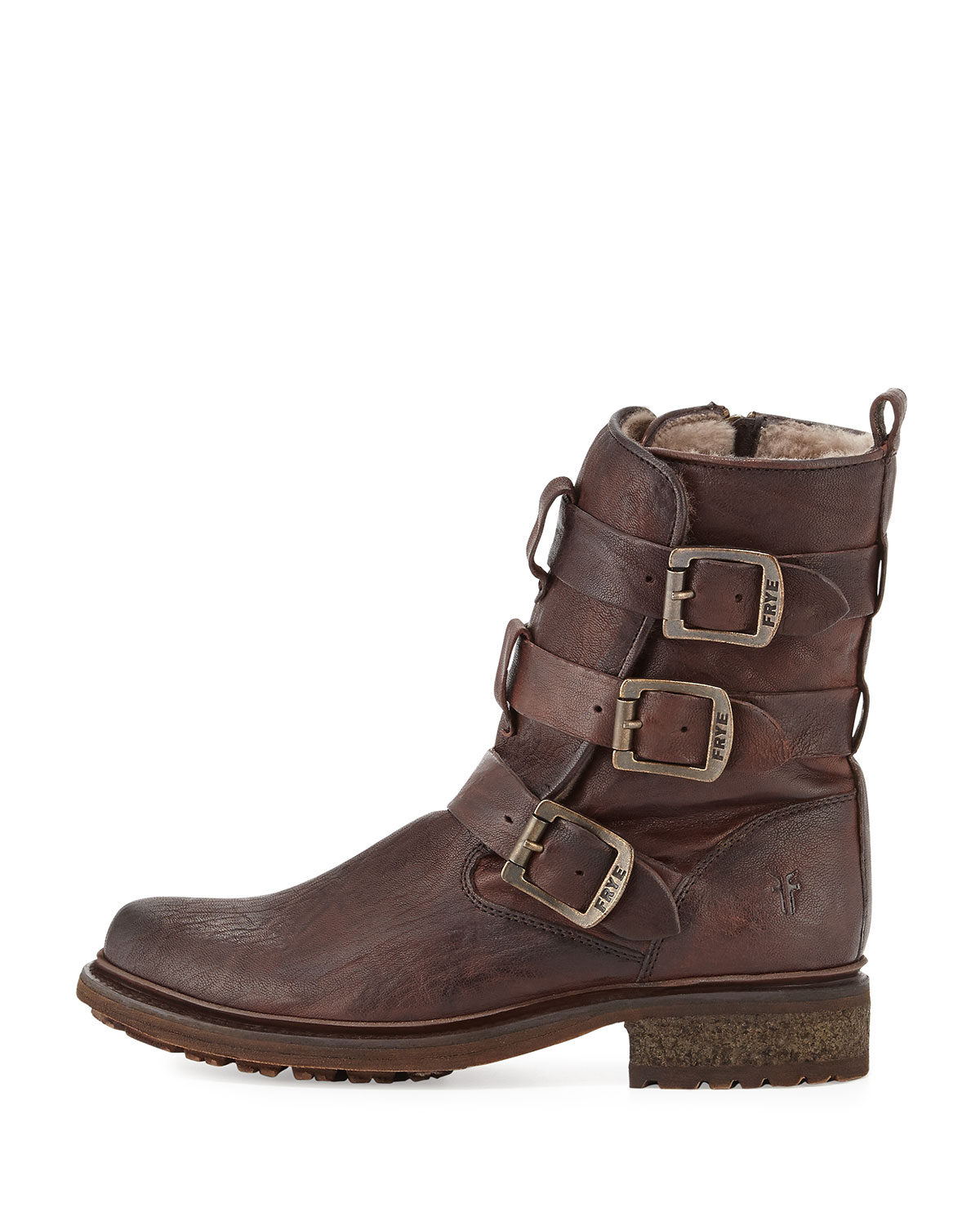 frye valerie shearling boots frye valerie strappy shearling boot in brown lyst frye valerie shearling boots frye valerie strappy shearling boot in brown lyst