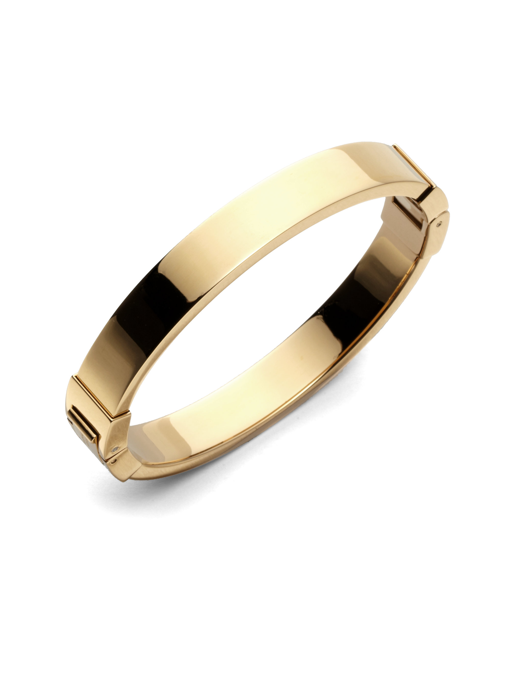 Michael Kors Goldtone Hinged Bangle Bracelet in Metallic - Lyst