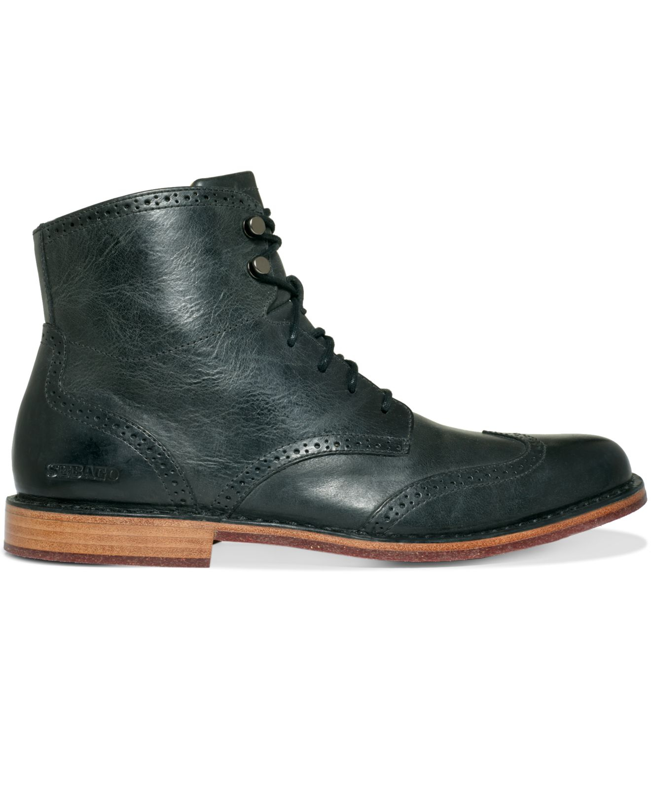 sebago boots sebago hamilton ii wing tip boots in green for lyst sebago boots sebago hamilton ii wing tip boots in green for lyst