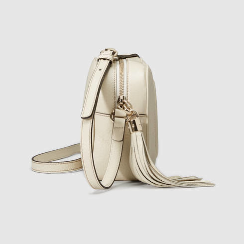Gucci Soho Off White Leather Handbag Crossbody Clutch Ivory Italy