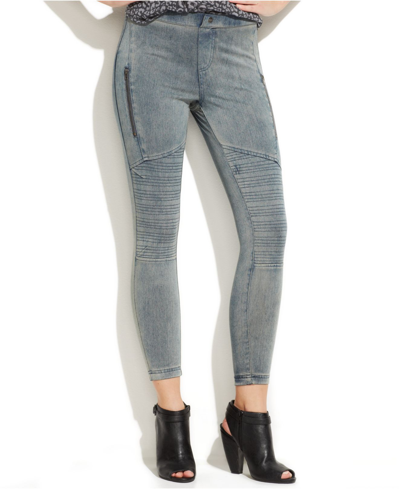 hue moto denim leggings