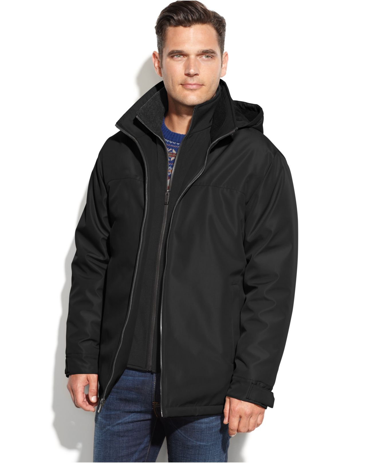 Lyst - Weatherproof Ultra Tech Hooded Jacket With Bib in Black for Men