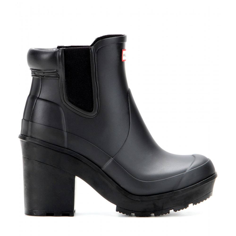 rubber block heel boots