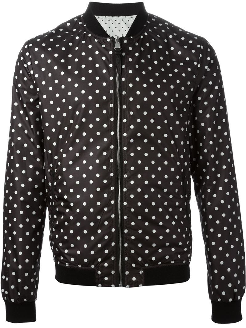 black polka dot jacket