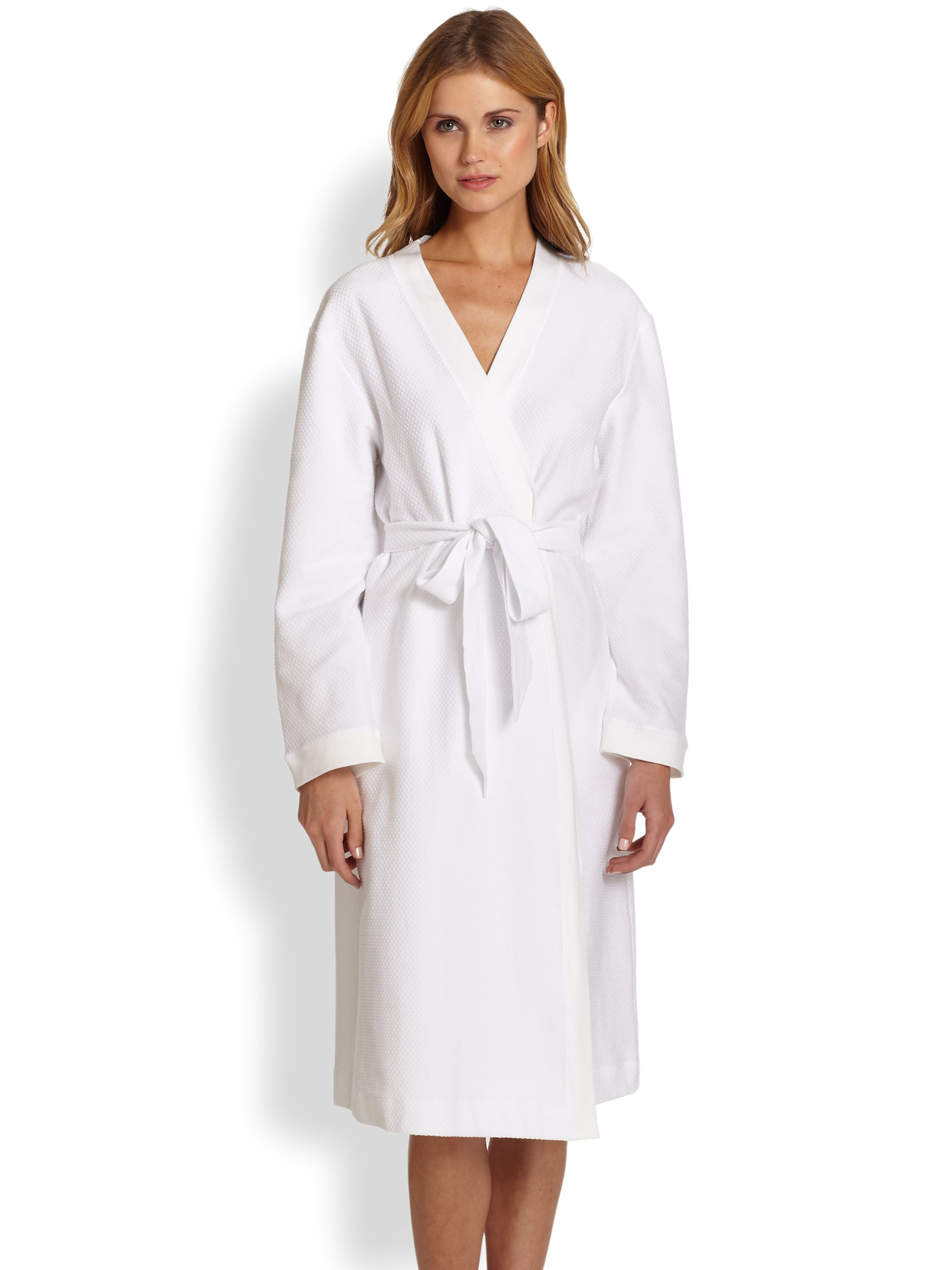 Lyst - Hanro Cotton Robe in White