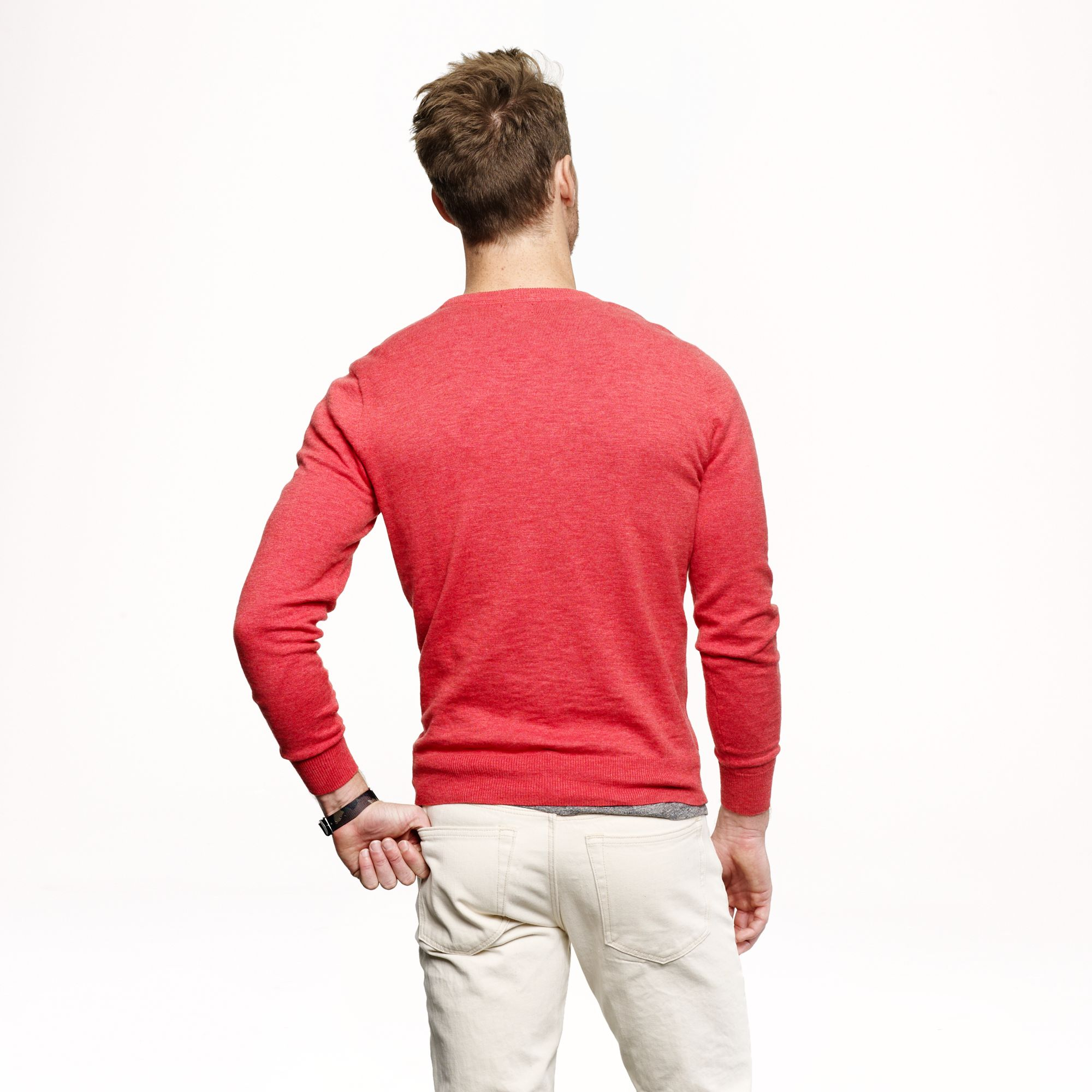 J.Crew Slim Rugged Cotton Sweater in Red for Men Lyst