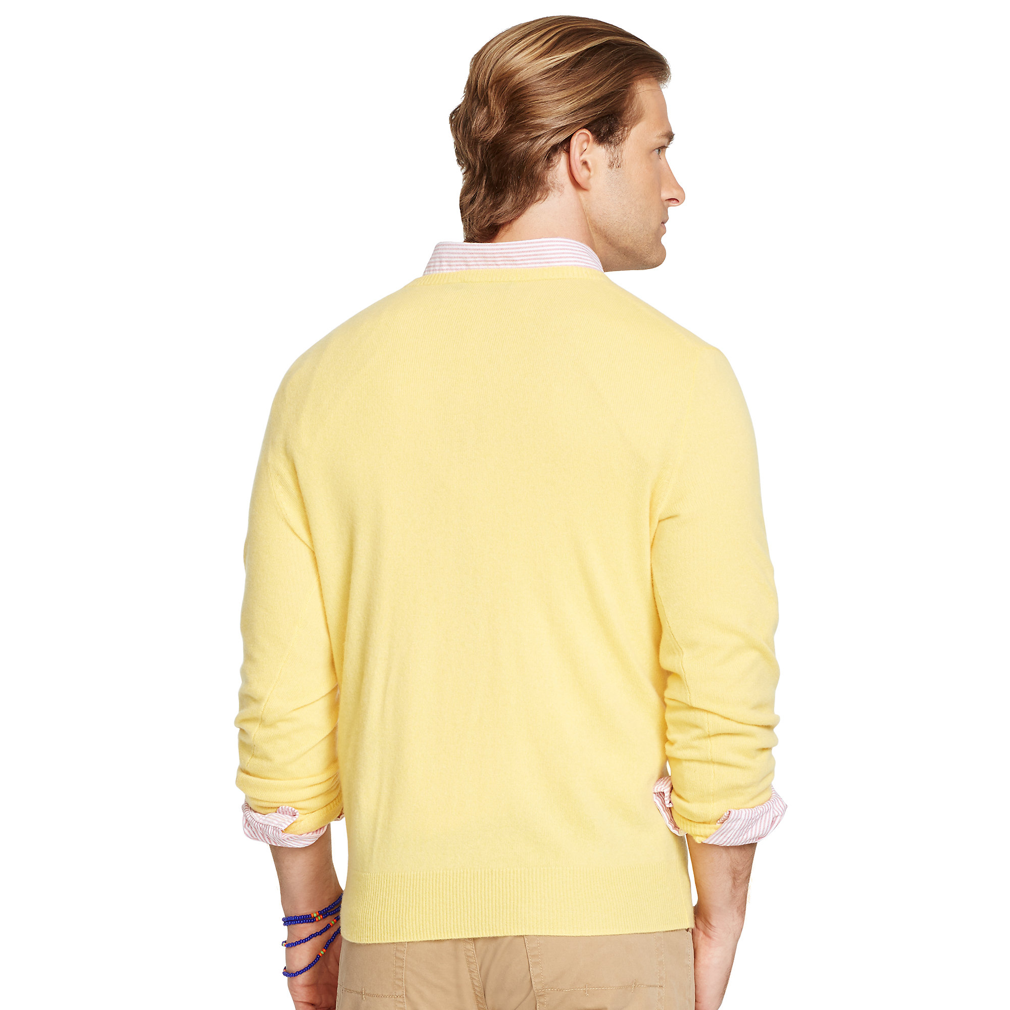 Ralph Lauren Cashmere V-Neck Sweater in Yellow for Men |