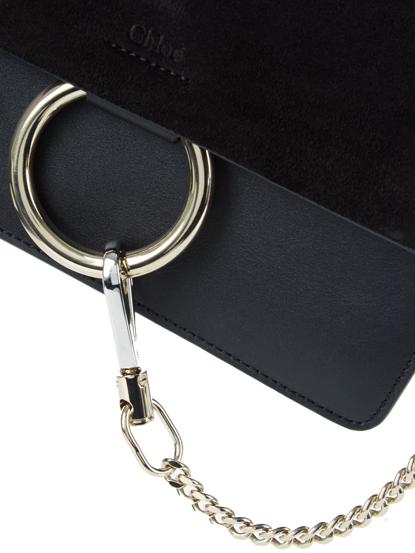 Chlo Faye Small Leather And Suede Cross-body Bag in Black | Lyst
