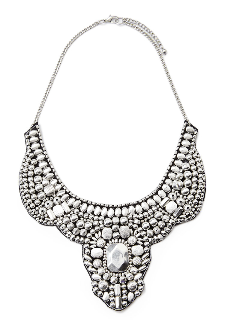 Forever Beaded Statement Bib Necklace In Metallic Lyst