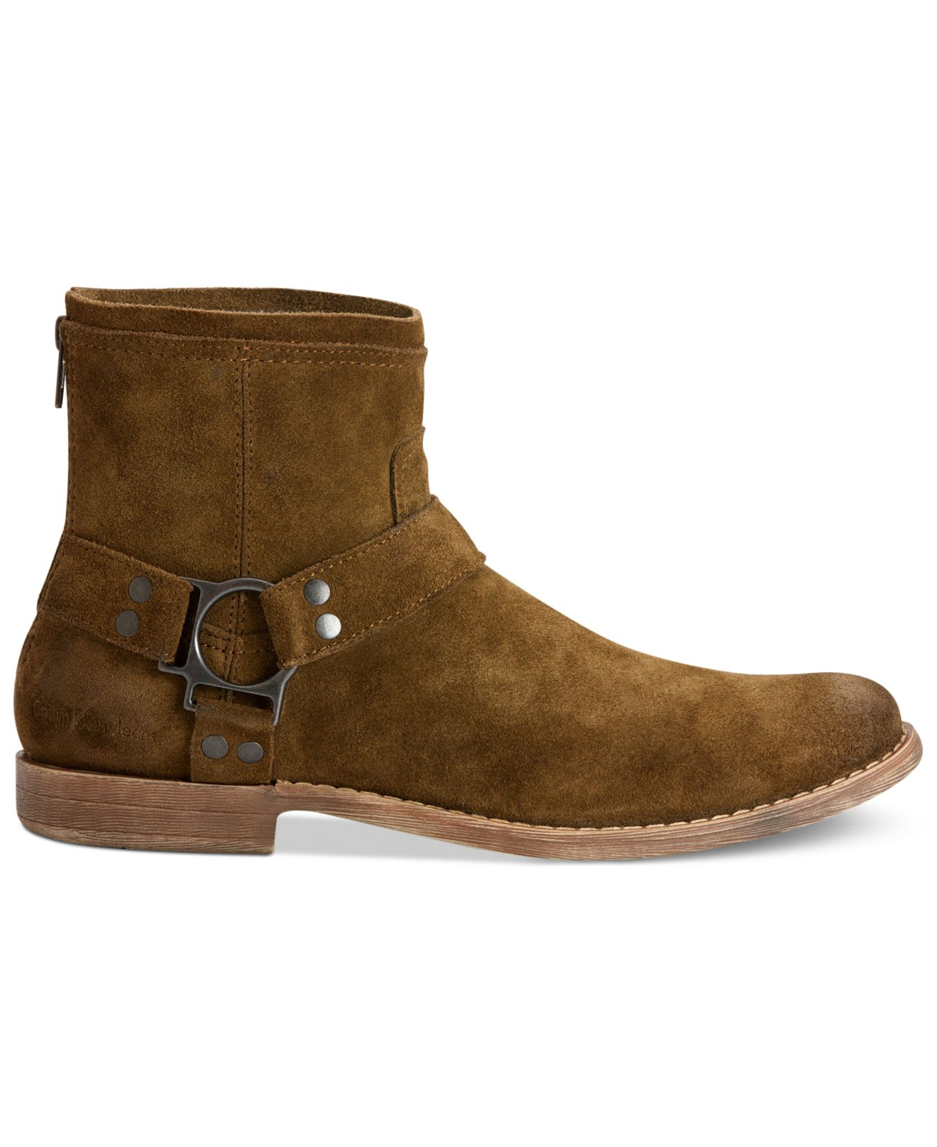 Calvin Klein Palmer Suede Harness Boots in Brown for Men | Lyst