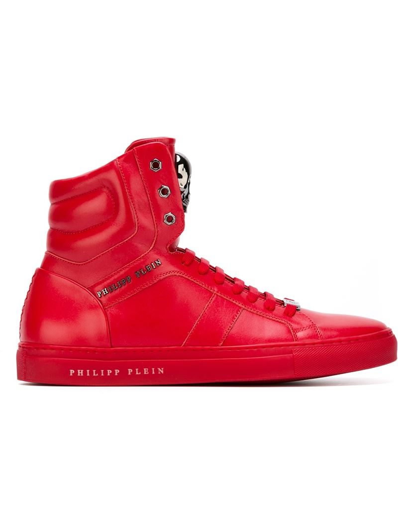 Philipp Plein 'signed Sincerely' Hi-top Sneakers in Red for Men - Lyst