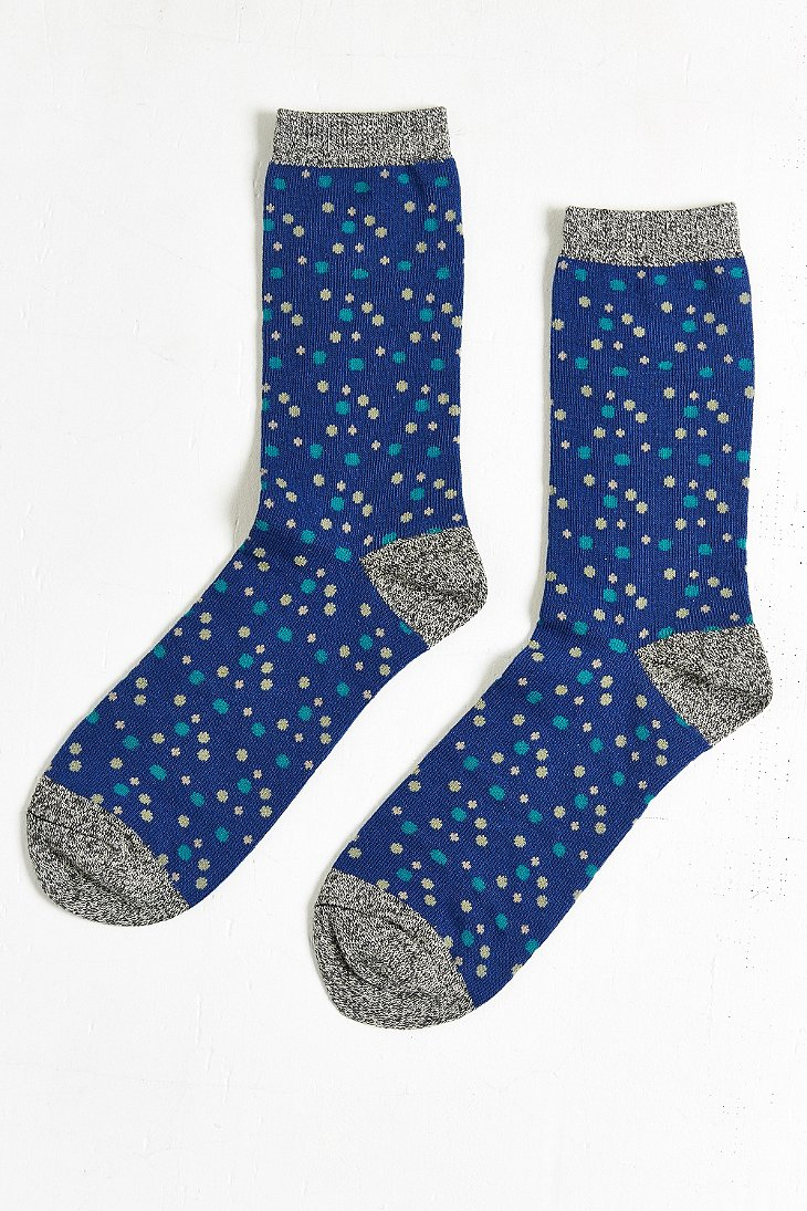 Urban outfitters Small Dots Crew Sock in Blue for Men (NAVY) Lyst