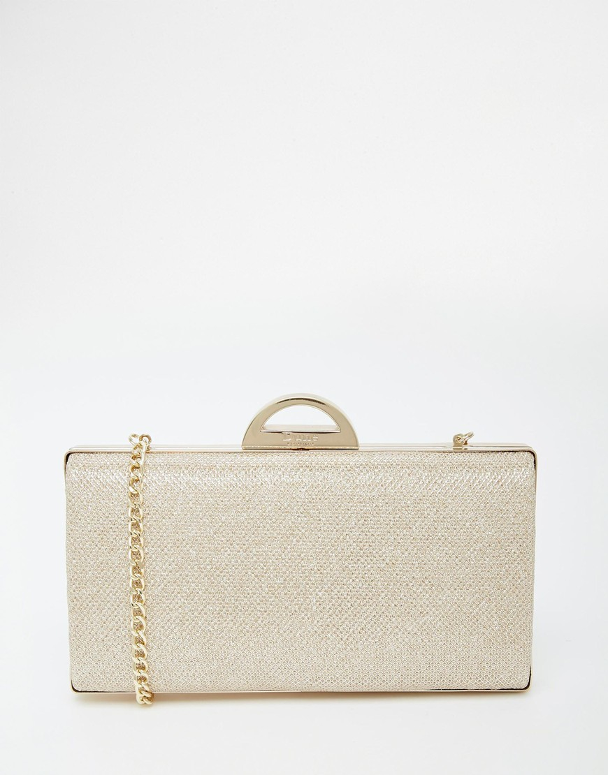 gold hard case clutch