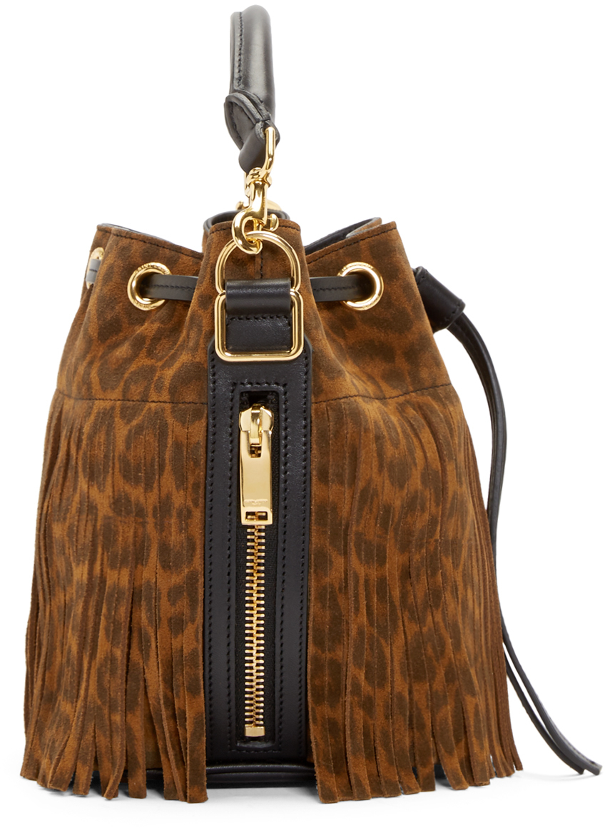 Saint laurent Brown Fringed Small Emmanuelle Bucket Bag in Brown ...