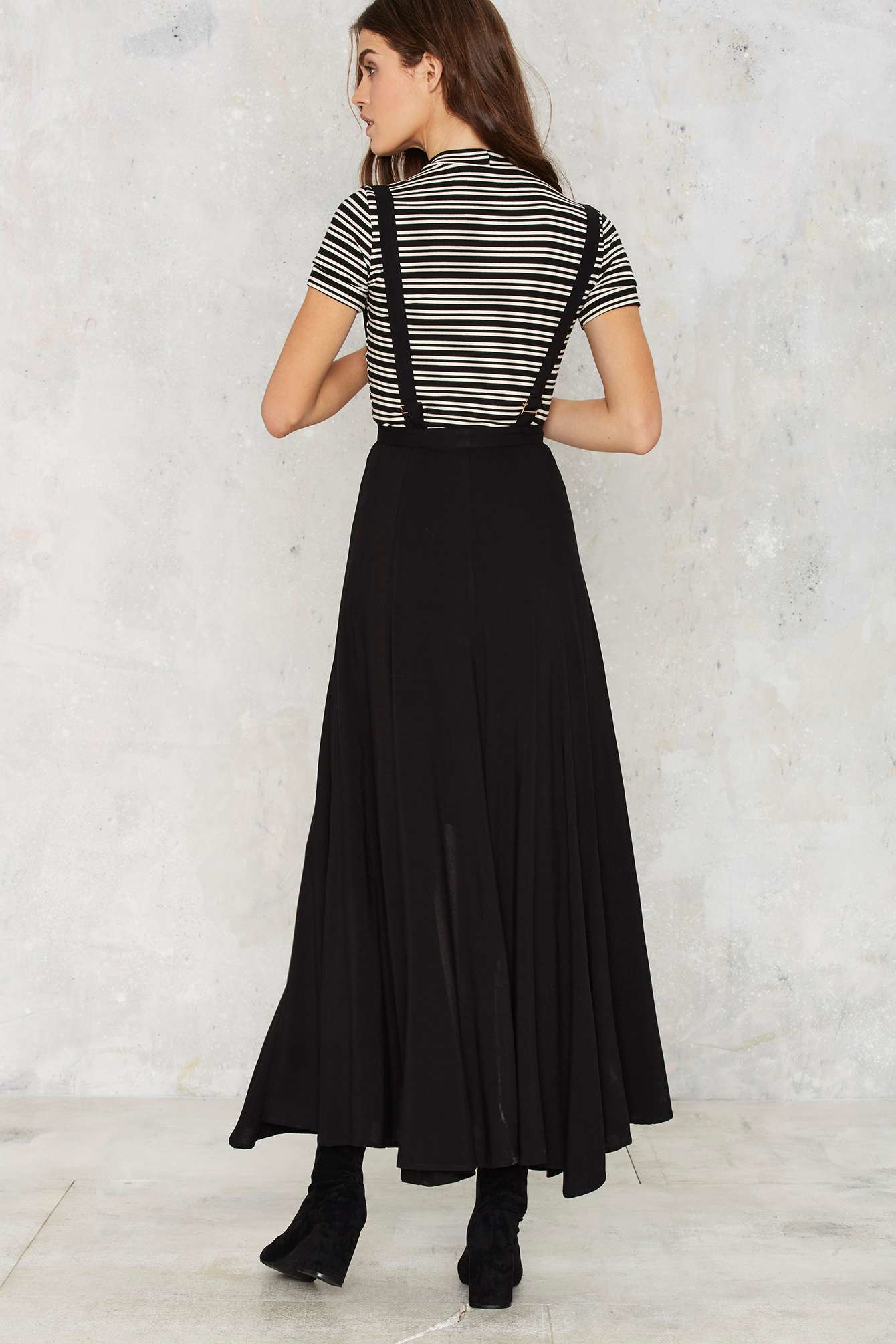 suspender maxi dress